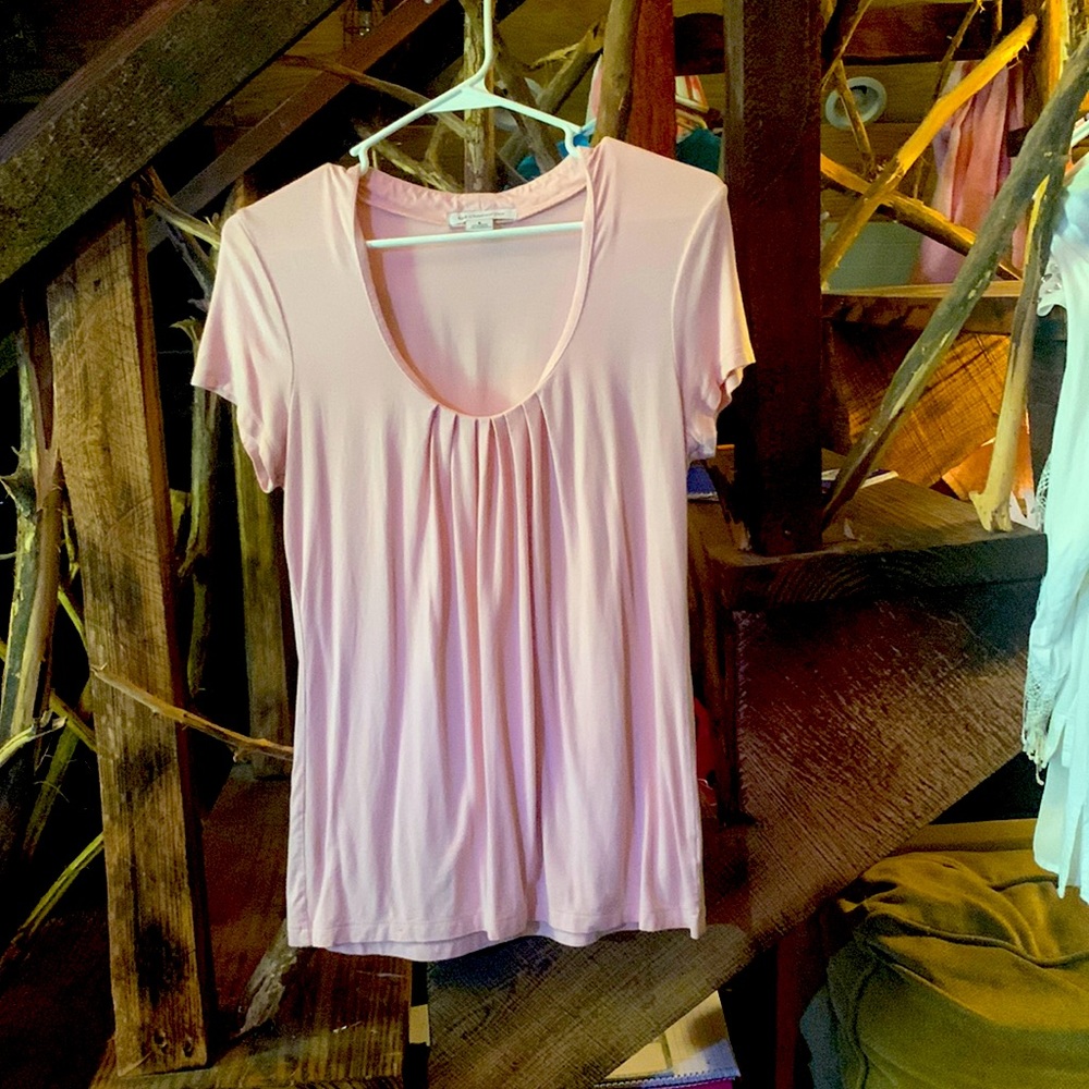 Liz Claiborne, short sleeve blouse, size small, mauve/pink.